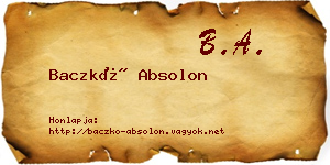 Baczkó Absolon névjegykártya